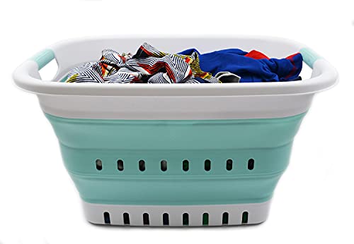 SAMMART 37L (9.77 gallon) Collapsible Plastic Laundry Basket - Foldable Pop Up Storage Container/Organizer - Portable Washing Tub - Space Saving Hamper/Basket