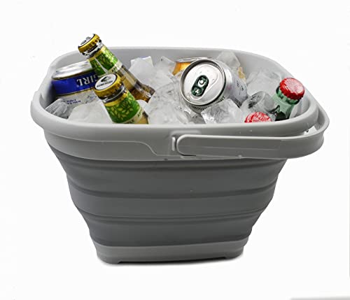 SAMMART 10L (2.6 Gallon) Collapsible Rectangular Handy Basket/Bucket