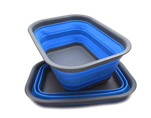 SAMMART Set of 2-15 L (3.96 Gallon) Collapsible Tub - Portable Outdoor Picnic Basket/Crater - Foldable Washing Tub - Space Saving Storage Container