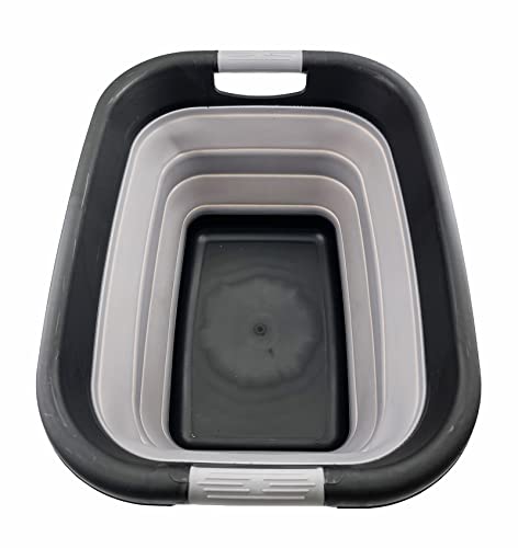 SAMMART Set of 2-21L(5.5 gallon) Collapsible Laundry Basket/Tub-Foldable Storage Container-Portable Washing Bin - Space Saving Hamper, Water capacity: 17L (4.4 gallon)