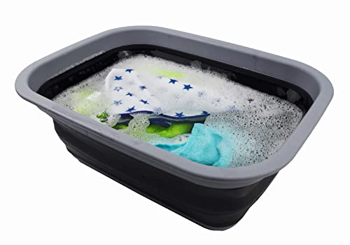 SAMMART 9.2L (2.37Gallon) Collapsible Tub - Portable Outdoor Picnic Basket/Crater - Foldable Shopping Bag - Space Saving Storage Container