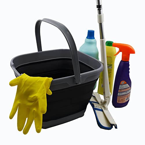 SAMMART 10L (2.6 Gallon) Set of 2 Collapsible Rectangular Handy Basket/Bucket