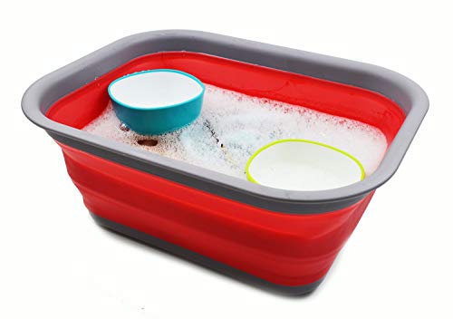 SAMMART 15 L (3.96 Gallon) Collapsible Tub - Portable Outdoor Picnic Basket/Crater - Foldable Washing Tub - Space Saving Storage Container