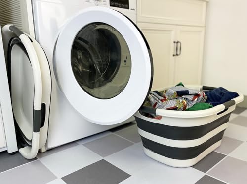 SAMMART 40L (10.5 gallon) Collapsible Plastic Laundry Basket - Foldable Storage Container- Portable Washing Tub - Space Saving Hamper