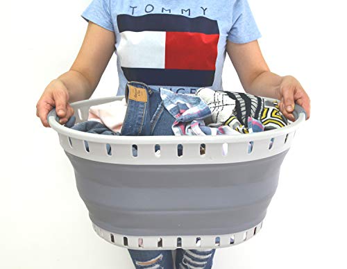 SAMMART 25L (6.6 gallon) Collapsible Plastic Laundry Basket - Foldable Pop Up Storage Container/Organizer - Portable Shopping Basket - Space Saving Hamper