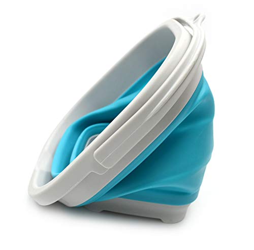 SAMMART 2.6L (0.68 Gallon) Super Mini Sqare Collapsible Plastic Bucket - Foldable Square Tub - Portable Fishing Water Pail - Space Saving Outdoor Waterpot