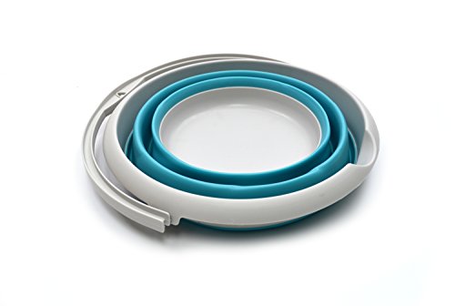 SAMMART 10L (2.6 Gallon) Collapsible Plastic Bucket - Foldable Round Tub - Portable Fishing Water Pail - Space Saving Outdoor Waterpot, Size 33cm Dia