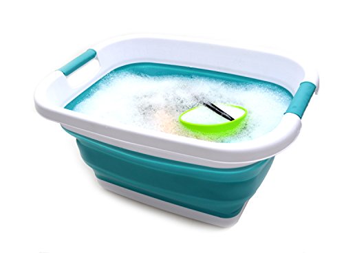 SAMMART 25L (6.6 gallon) Collapsible Laundry Basket/Tub - Foldable Storage Container/Organizer - Portable Washing Bin - Space Saving Hamper, Water capacity: 19L (5 gallon)