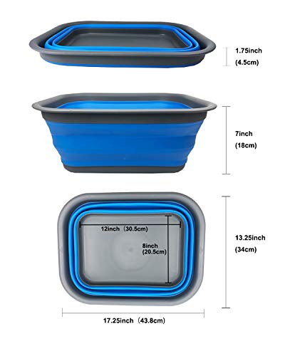 SAMMART 15 L (3.96 Gallon) Collapsible Tub - Portable Outdoor Picnic Basket/Crater - Foldable Washing Tub - Space Saving Storage Container