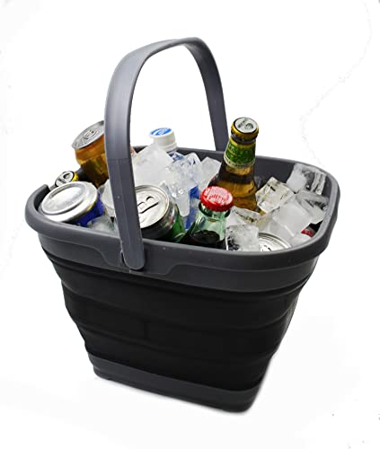 SAMMART 10L (2.6 Gallon) Collapsible Rectangular Handy Basket/Bucket