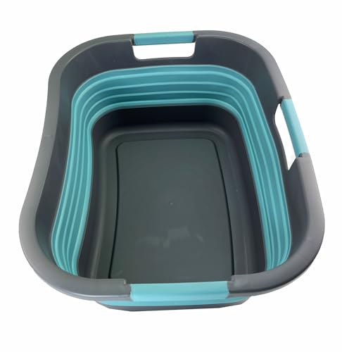 SAMMART 30L (7.9 gallon) Collapsible Plastic Laundry Basket - Foldable Pop Up Storage Container/Organizer - Portable Washing Tub - Space Saving Hamper/Basket