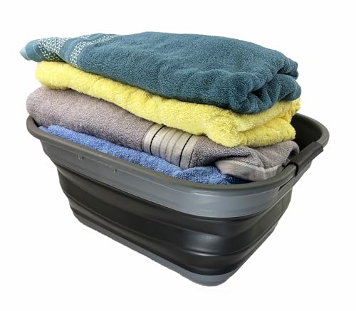 SAMMART 19.5L (5.1 gallons) Collapsible Plastic Laundry Washing Tub/Basket - Foldable Pop Up Storage Container - Portable Washiub - Space Saving Easy Storage