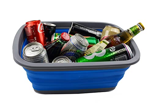 SAMMART 10L (2.6 Gallon) Collapsible Tub-Foldable Dish Tub-Portable Washing Basin-Space Saving Plastic Washtub