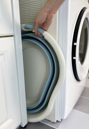 SAMMART 36L (9.5Gallons) Collapsible Laundry Basket - Oval Tub/Basket - Foldable Storage Container - Portable Washing Tub - Portable Pop-Up Hamper