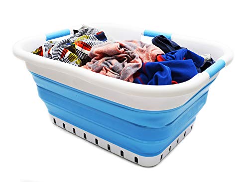 SAMMART 41L (10.8 gallon) Collapsible Plastic Laundry Basket - Foldable Pop Up Storage Container/Organizer - Portable Washing Tub - Space Saving Hamper/Basket