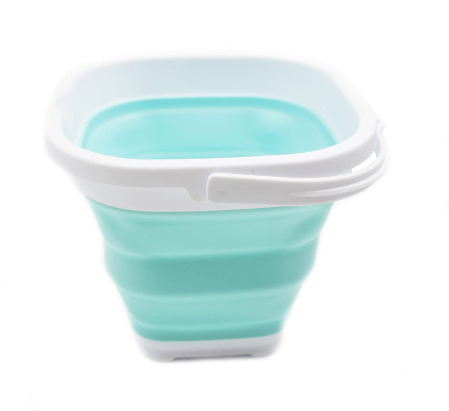 SAMMART 2.6L (0.68 Gallon) Super Mini Sqare Collapsible Plastic Bucket - Foldable Square Tub - Portable Fishing Water Pail - Space Saving Outdoor Waterpot