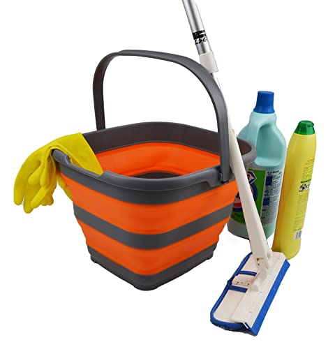 SAMMART 10L (2.6 Gallon) Set of 2 Collapsible Rectangular Handy Basket/Bucket