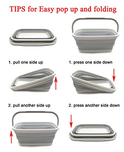 SAMMART 11.6L (3.06 Gallon) Collapsible Rectangular Handy Basket/Bucket
