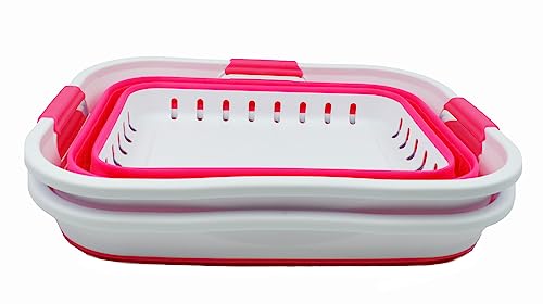 SAMMART Set of 2-30L (8 gallon) Collapsible Plastic Laundry Basket - Foldable Pop Up Storage Container/Organizer - Portable Washing Tub - Space Saving Hamper/Basket