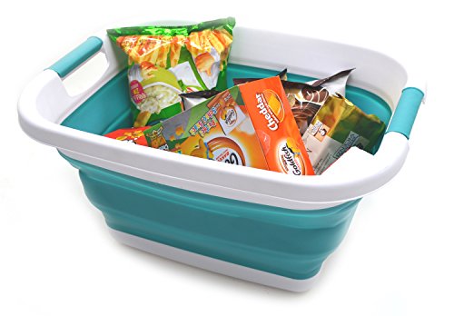 SAMMART 25L (6.6 gallon) Collapsible Laundry Basket/Tub - Foldable Storage Container/Organizer - Portable Washing Bin - Space Saving Hamper, Water capacity: 19L (5 gallon)