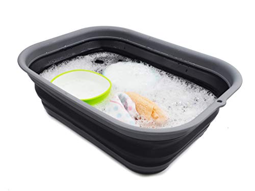 SAMMART 12L (3.17 Gallon) Collapsible Tub - Foldable Dish Tub - Portable Washing Basin - Space Saving Plastic Washtub