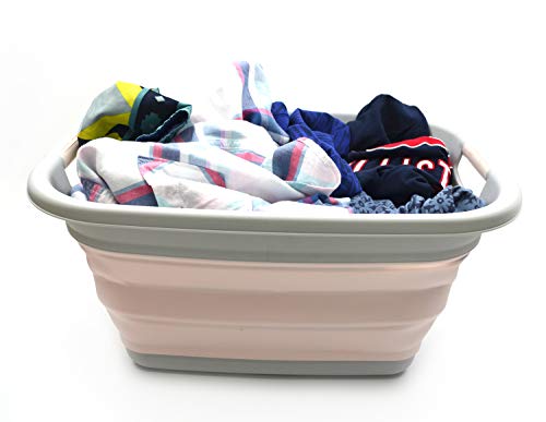 SAMMART 31L (8.1 gallon) Collapsible Plastic Laundry Basket-Pop Up Storage Container - Portable Washing Tub - Space Saving Hamper/Basket, Water capacity: 23L (6 gallon)