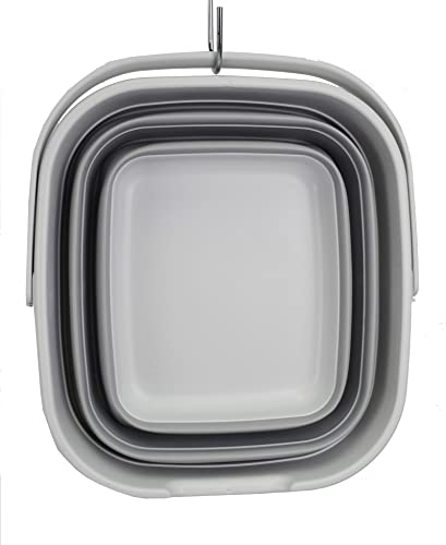 SAMMART 10L (2.6 Gallon) Set of 2 Collapsible Rectangular Handy Basket/Bucket