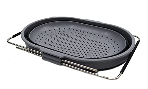 SAMMART 5L (1.3 gallon) Expandable & Collapsible Over The Sink Rectangular Colander