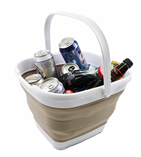 SAMMART 10L (2.6 Gallon) Collapsible Rectangular Handy Basket/Bucket