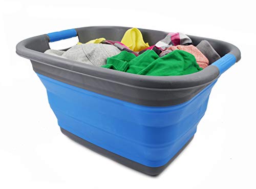 SAMMART 25L (6.6 gallon) Collapsible Laundry Basket/Tub - Foldable Storage Container/Organizer - Portable Washing Bin - Space Saving Hamper, Water capacity: 19L (5 gallon)