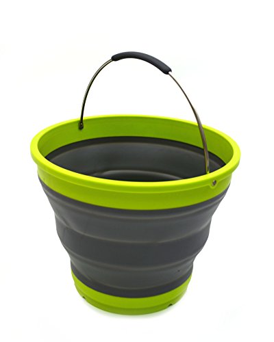 SAMMART 10L/2.6 Gallon Collapsible Plastic Bucket - Foldable Round Tub - Portable Fishing Water Pail - Space Saving Outdoor Waterpot, size 31cm dia