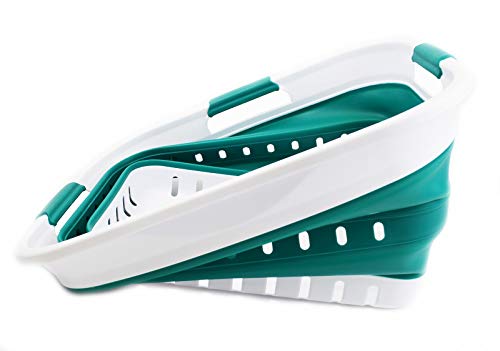 SAMMART Set of 2-30L (8 gallon) Collapsible Plastic Laundry Basket - Foldable Pop Up Storage Container/Organizer - Portable Washing Tub - Space Saving Hamper/Basket