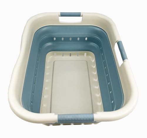 SAMMART 41L (10.8 Gallons) Collapsible 3 Handled Laundry Basket - Foldable Pop Up Hamper/Basket_Storage Container/Organizer - Space Saving for homeuse & Outdoor