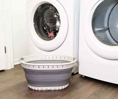 SAMMART 25L (6.6 gallon) Collapsible Plastic Laundry Basket - Foldable Pop Up Storage Container/Organizer - Portable Shopping Basket - Space Saving Hamper