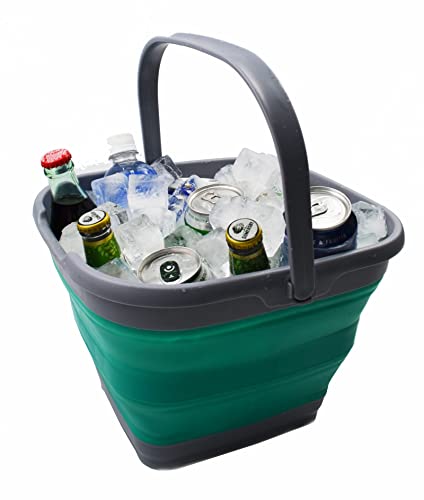 SAMMART 10L (2.6 Gallon) Set of 2 Collapsible Rectangular Handy Basket/Bucket