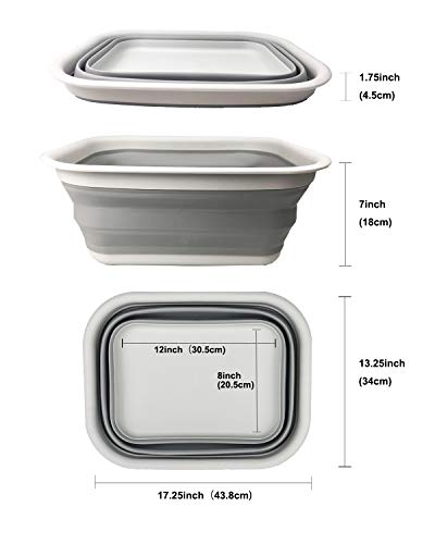 SAMMART 15 L (3.96 Gallon) Collapsible Tub - Portable Outdoor Picnic Basket/Crater - Foldable Washing Tub - Space Saving Storage Container