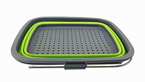 SAMMART 8L (2.11 Gallons) Expandable & Collapsible Dish Drainer - Foldable Drying Rack - Portable Dinnerware Organizer - Space Saving
