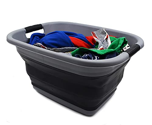 SAMMART 25L (6.6 gallon) Collapsible Laundry Basket/Tub - Foldable Storage Container/Organizer - Portable Washing Bin - Space Saving Hamper, Water capacity: 19L (5 gallon)