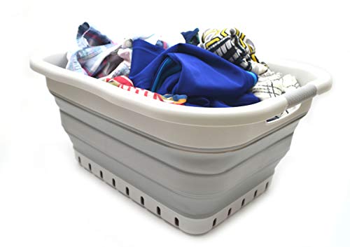 SAMMART 41L (10.8 gallon) Collapsible Plastic Laundry Basket - Foldable Pop Up Storage Container/Organizer - Portable Washing Tub - Space Saving Hamper/Basket