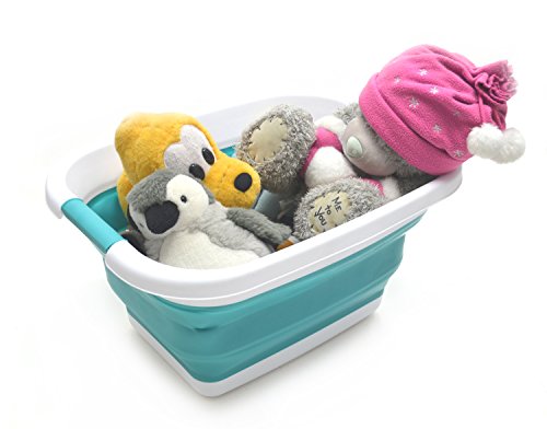 SAMMART 25L (6.6 gallon) Collapsible Laundry Basket/Tub - Foldable Storage Container/Organizer - Portable Washing Bin - Space Saving Hamper, Water capacity: 19L (5 gallon)