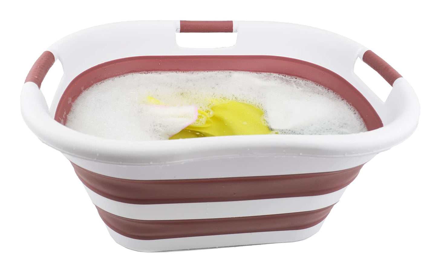 SAMMART 40L (10.5 gallon) Collapsible Plastic Laundry Basket - Foldable Pop Up Storage Container/Organizer - Portable Washing Tub - Space Saving Hamper/Basket