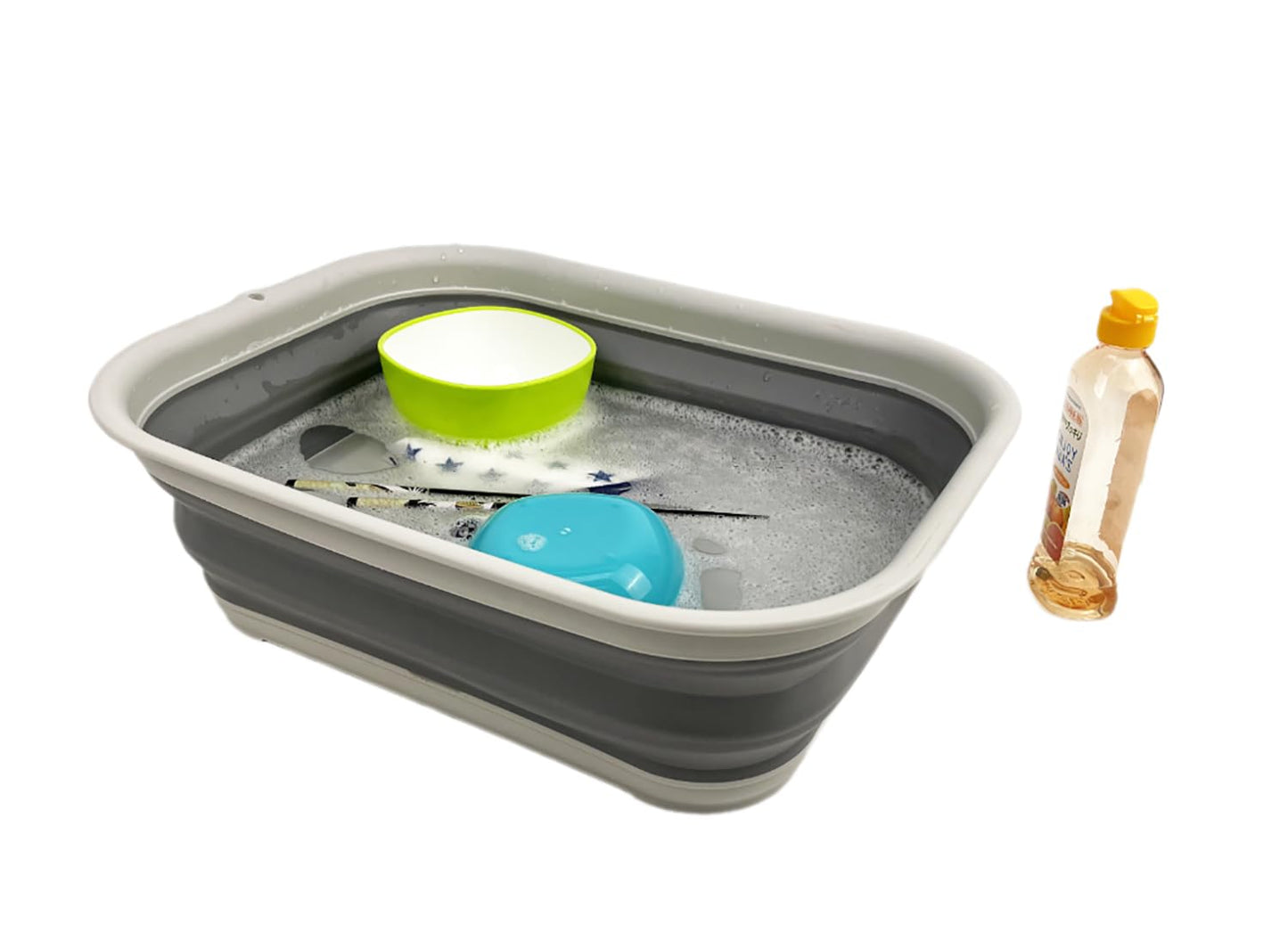 SAMMART 12L (3.17 Gallon) Collapsible Tub - Foldable Dish Tub - Portable Washing Basin - Space Saving Plastic Washtub