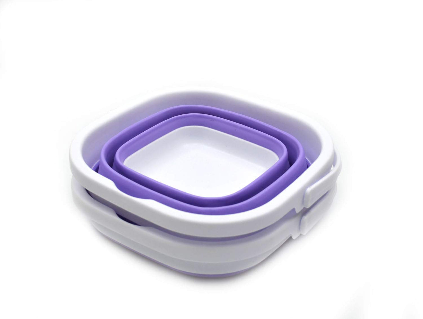 SAMMART 2.6L (0.68 Gallon) Super Mini Sqare Collapsible Plastic Bucket - Foldable Square Tub - Portable Fishing Water Pail - Space Saving Outdoor Waterpot