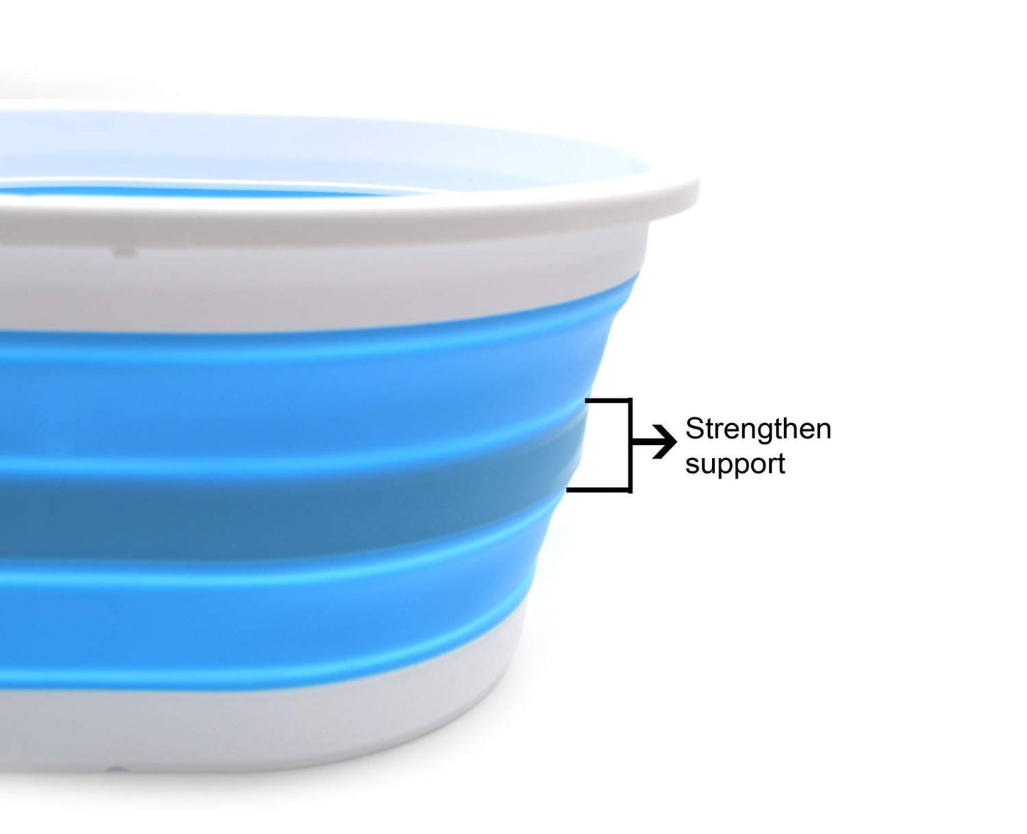 SAMMART 22L (5.8 Gallon) Collapsible Plastic Laundry Basket - Oval Tub/Basket - Foldable Storage Container/Organizer - Portable Washing Tub - Space Saving Laundry Hamper