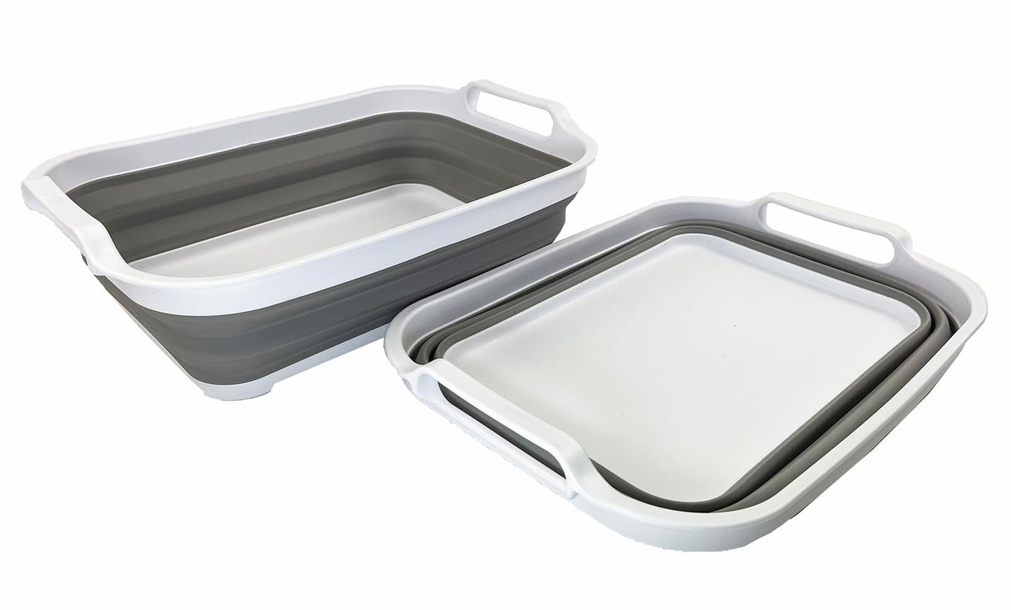 SAMMART Collapsible Tub - Foldable Dish Tub - Portable Washing Basin - Space Saving Plastic Washtub