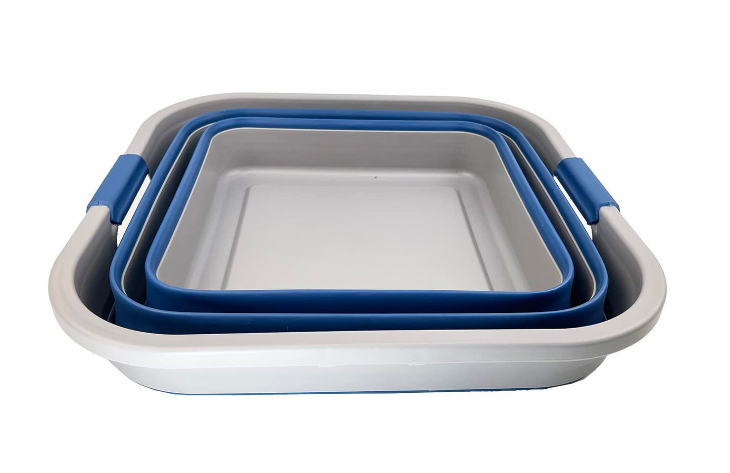 SAMMART Collpasible Item 35L (9.2 gallon) Collapsible Laundry Basket (Grey/Mist Blue))