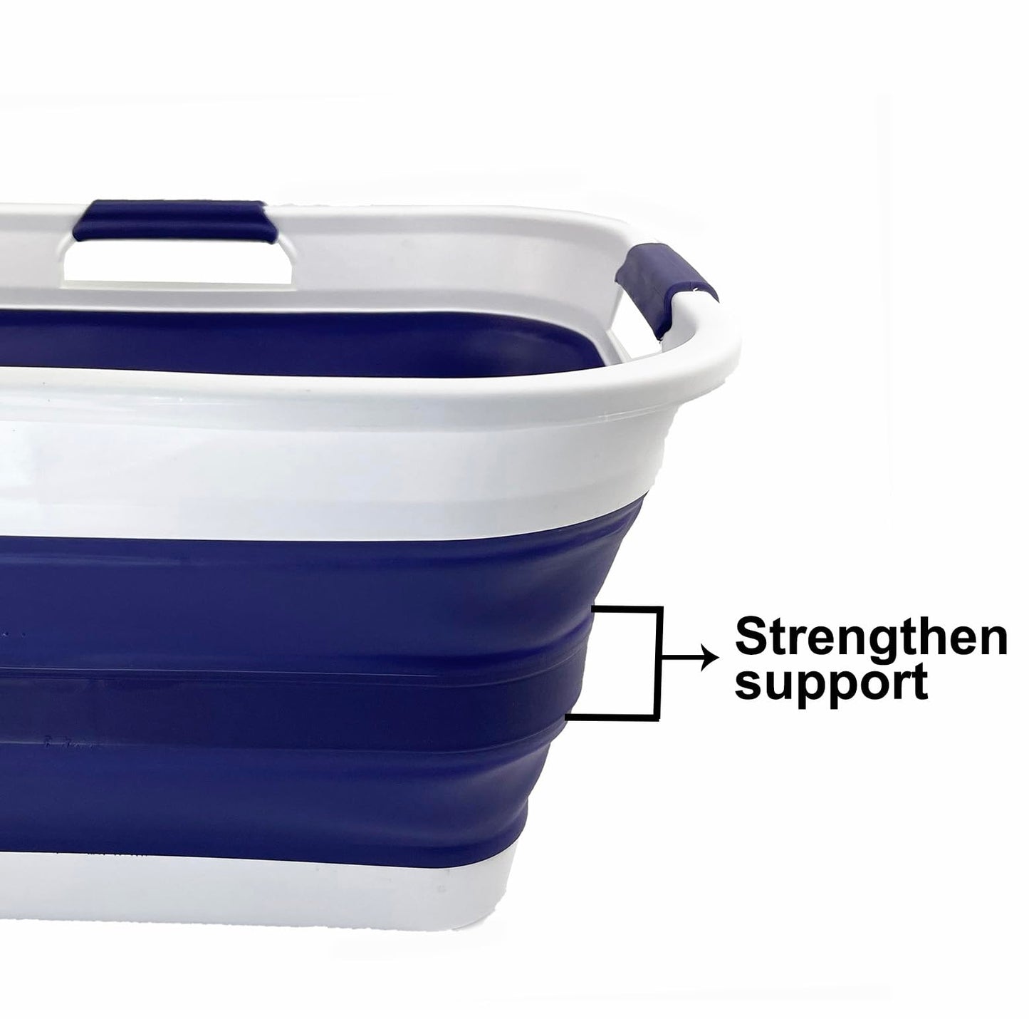 SAMMART 30L (8 gallons) Collapsible Plastic Laundry Washing Tub/Basket-Portable Pop Up Storage Container/Organizer-Foldable Laundry Hamper-Space Saving