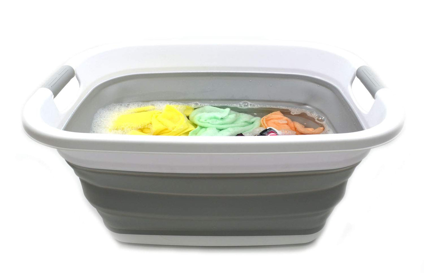 SAMMART 31L (8.1 gallon) Collapsible Plastic Laundry Basket-Pop Up Storage Container - Portable Washing Tub - Space Saving Hamper/Basket, Water capacity: 23L (6 gallon)