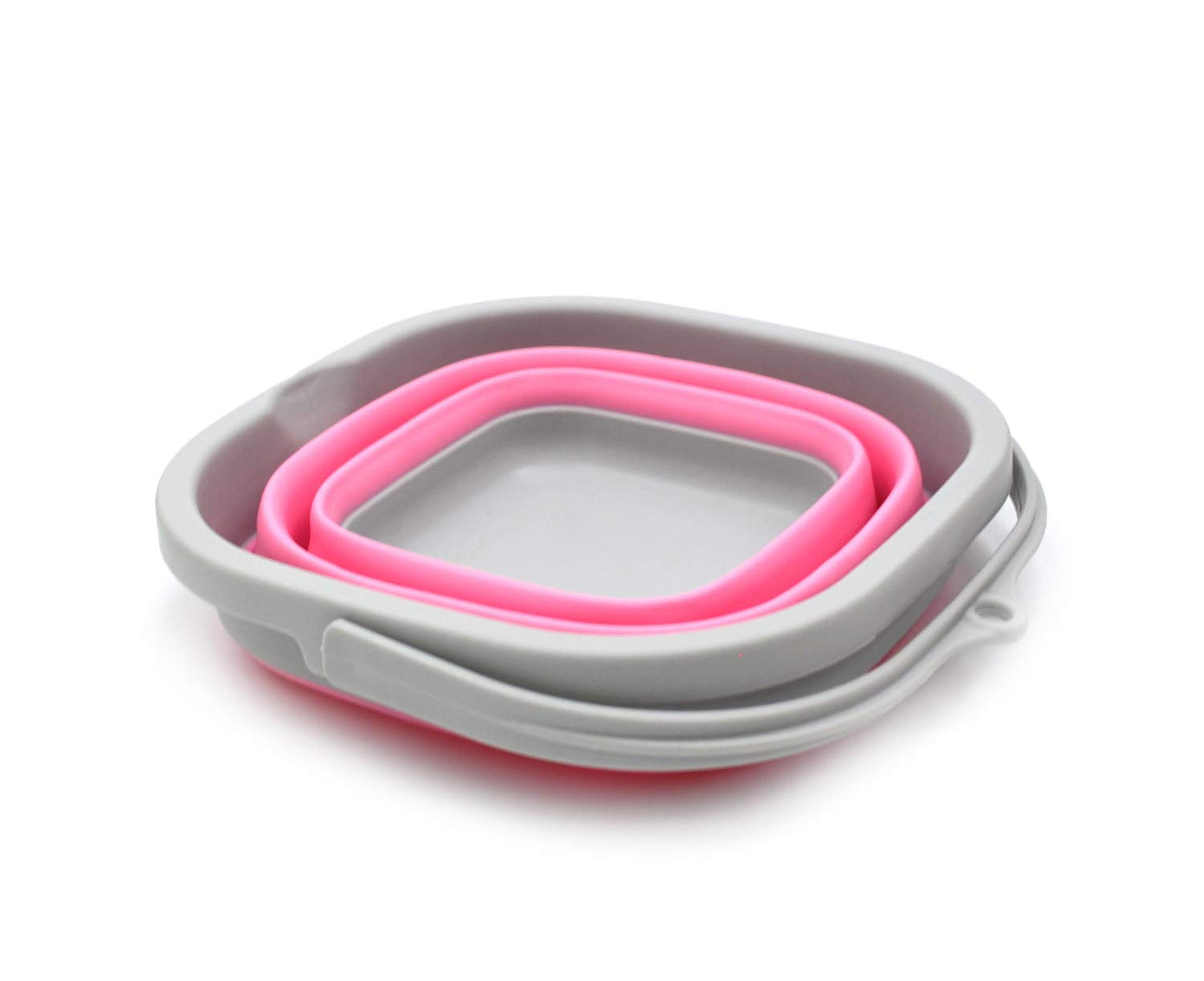 SAMMART 2.6L (0.68 Gallon) Super Mini Sqare Collapsible Plastic Bucket - Foldable Square Tub - Portable Fishing Water Pail - Space Saving Outdoor Waterpot