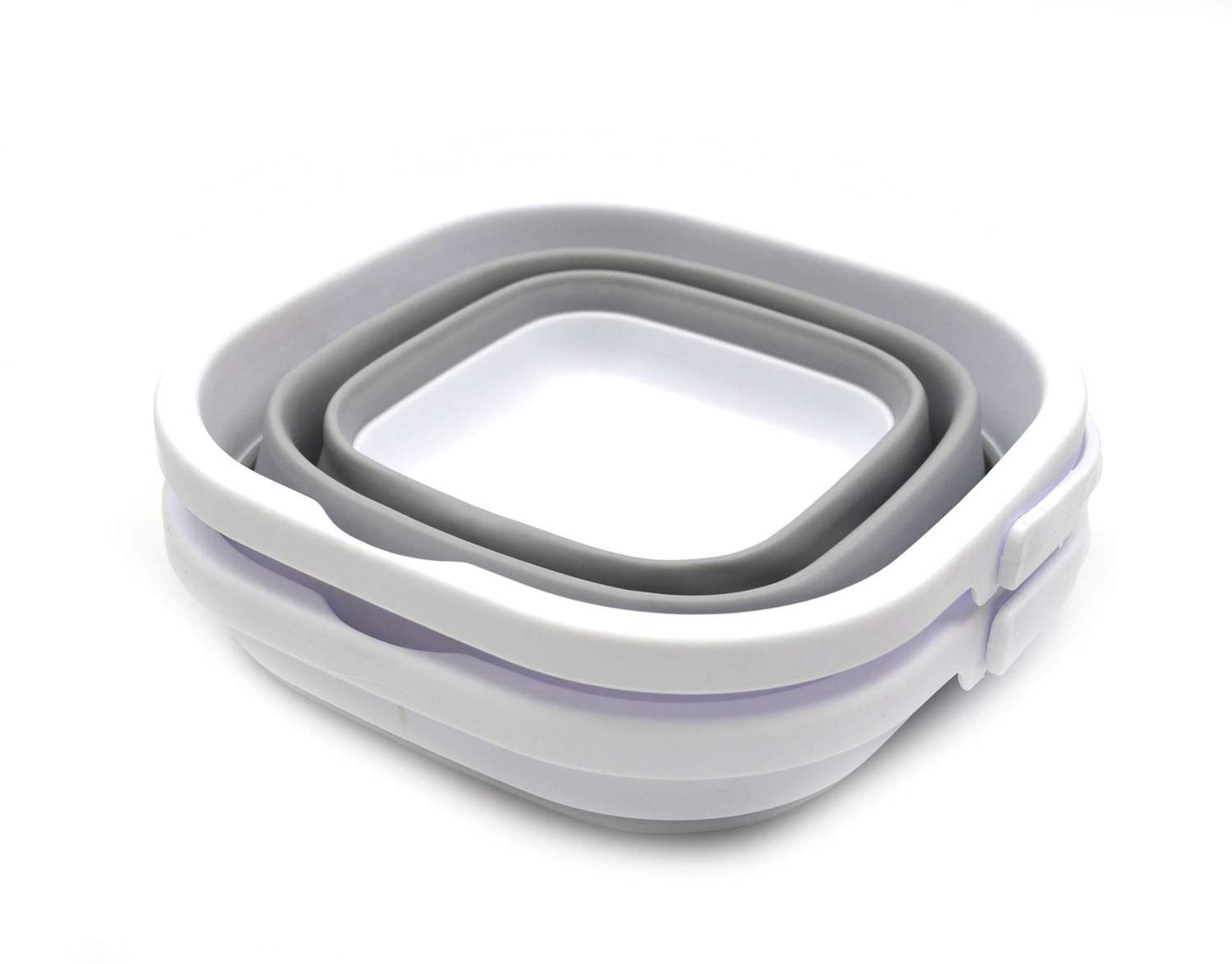 SAMMART 2.6L (0.68 Gallon) Super Mini Sqare Collapsible Plastic Bucket - Foldable Square Tub - Portable Fishing Water Pail - Space Saving Outdoor Waterpot